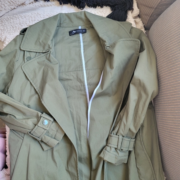 Zara Army Green Trench Coat - Picture 8 of 8